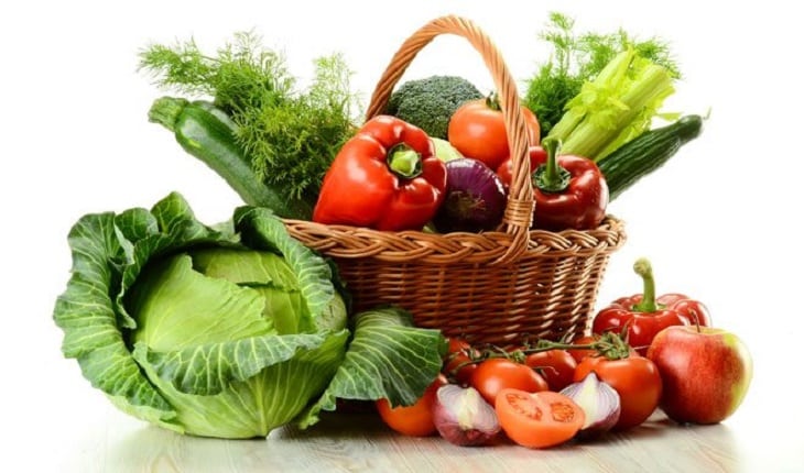 vegetais em uma cesta alimentação