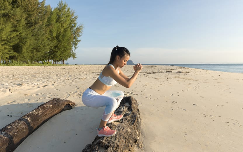 treino na praia