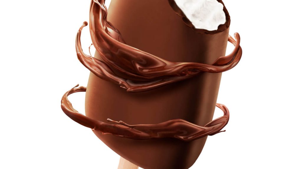 Sorvete saudável de baunilha com chocolate