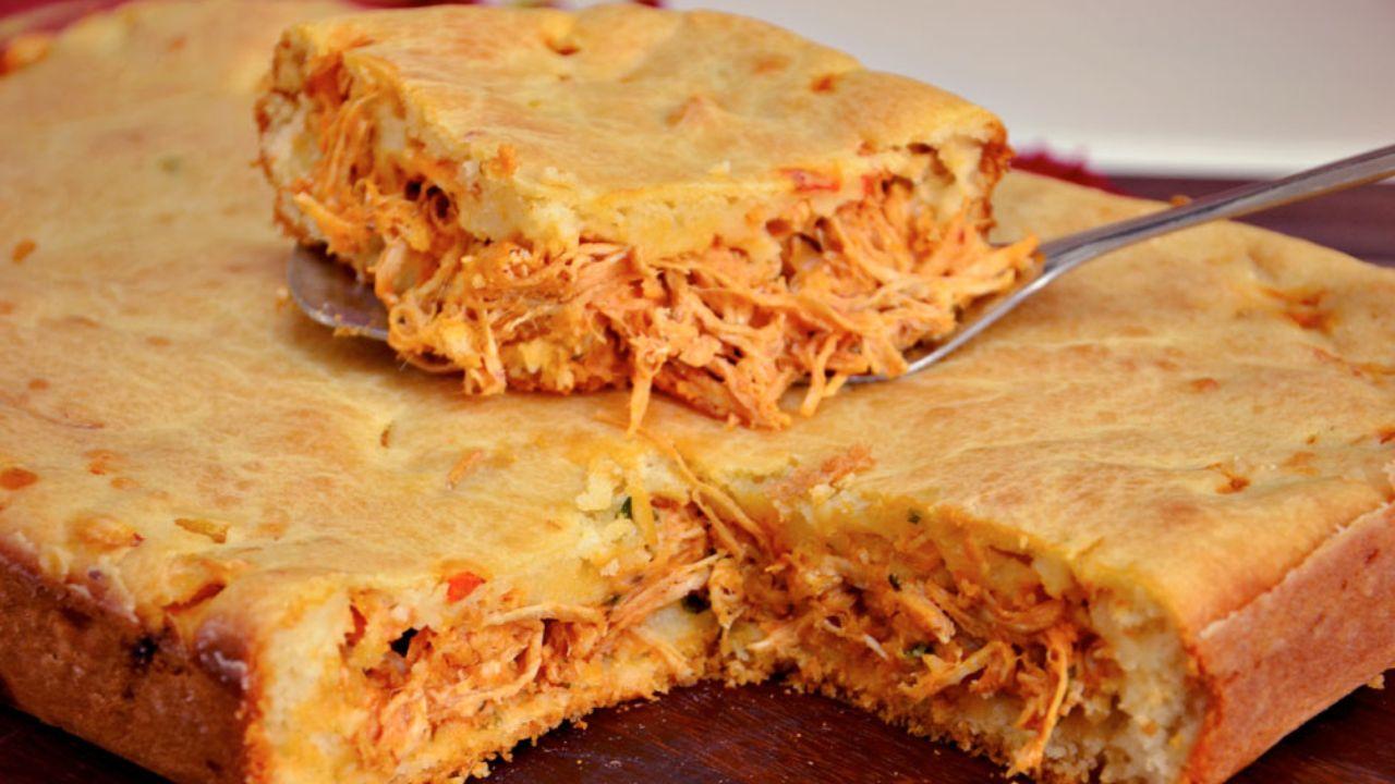 Torta de frango de liquidificador