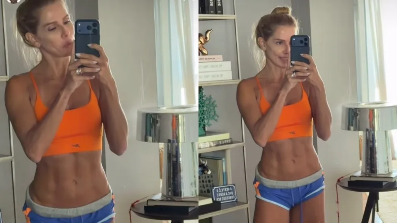 Deborah Secco surge com barriga chapada após treino e chama atenção