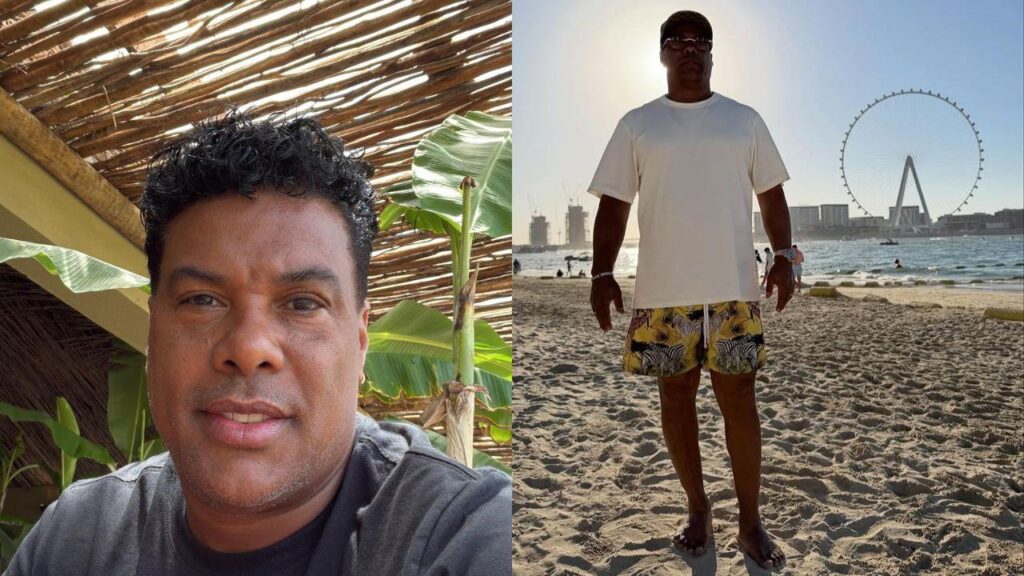 Montagem de duas fotos de Roberto de Assis, irmão de Ronaldinho Gaúcho