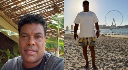 Montagem de duas fotos de Roberto de Assis, irmão de Ronaldinho Gaúcho