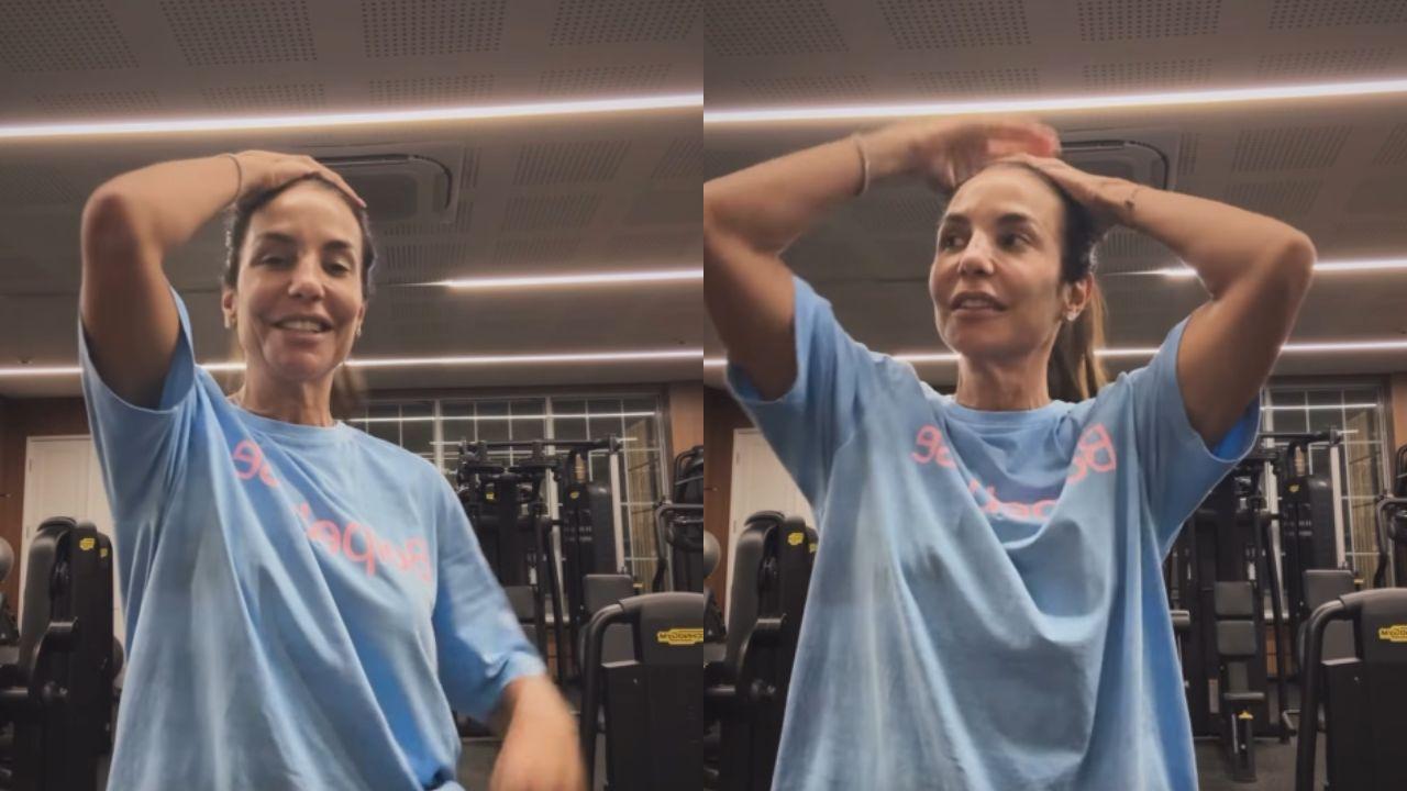 Ivete Sangalo retorna aos treinos e compartilha nas redes