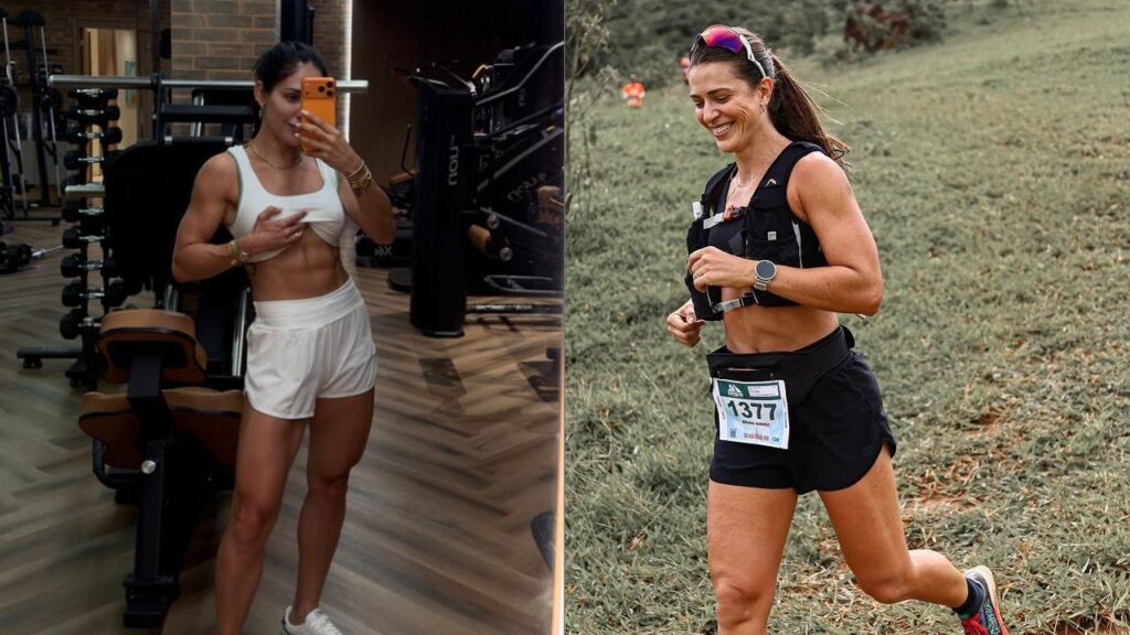 Montagem de duas fotos. À esquerda, Bella Falconi; à direita Bruna Iahnez