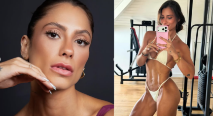 Andressa Castorino mostrou antes e depois após entrar no fisiculturismo