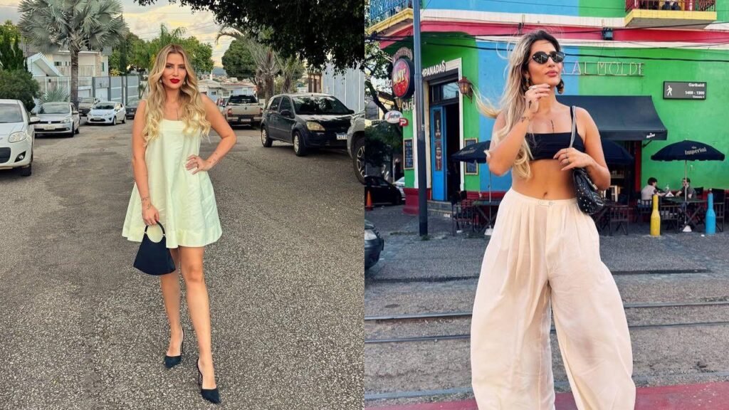 Montagem de duas fotos de Jéssica Beatriz Costa, filha de Leonardo