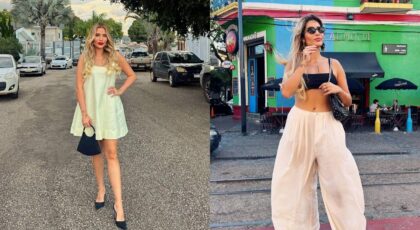 Montagem de duas fotos de Jéssica Beatriz Costa, filha de Leonardo