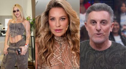Virginia, Luana Piovani e Luciano Huck em três fotos de montagem.