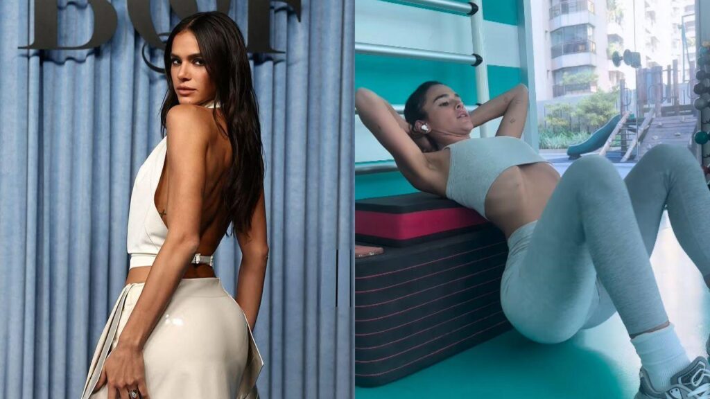 Montagem de duas fotos de Bruna Marquezine