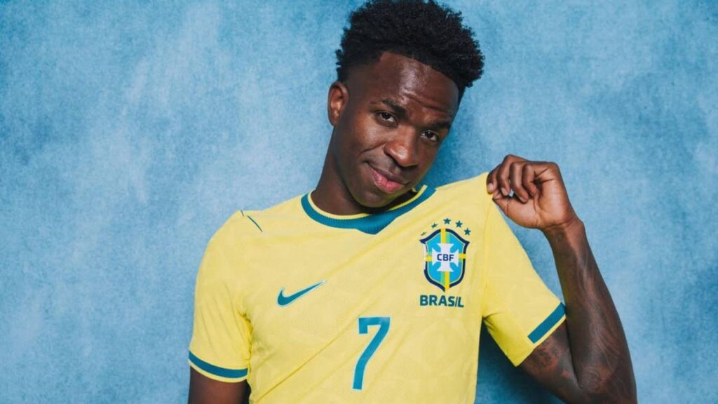 Foto mostra o jogador Vini Jr.