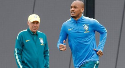 Fabinho no treinamento