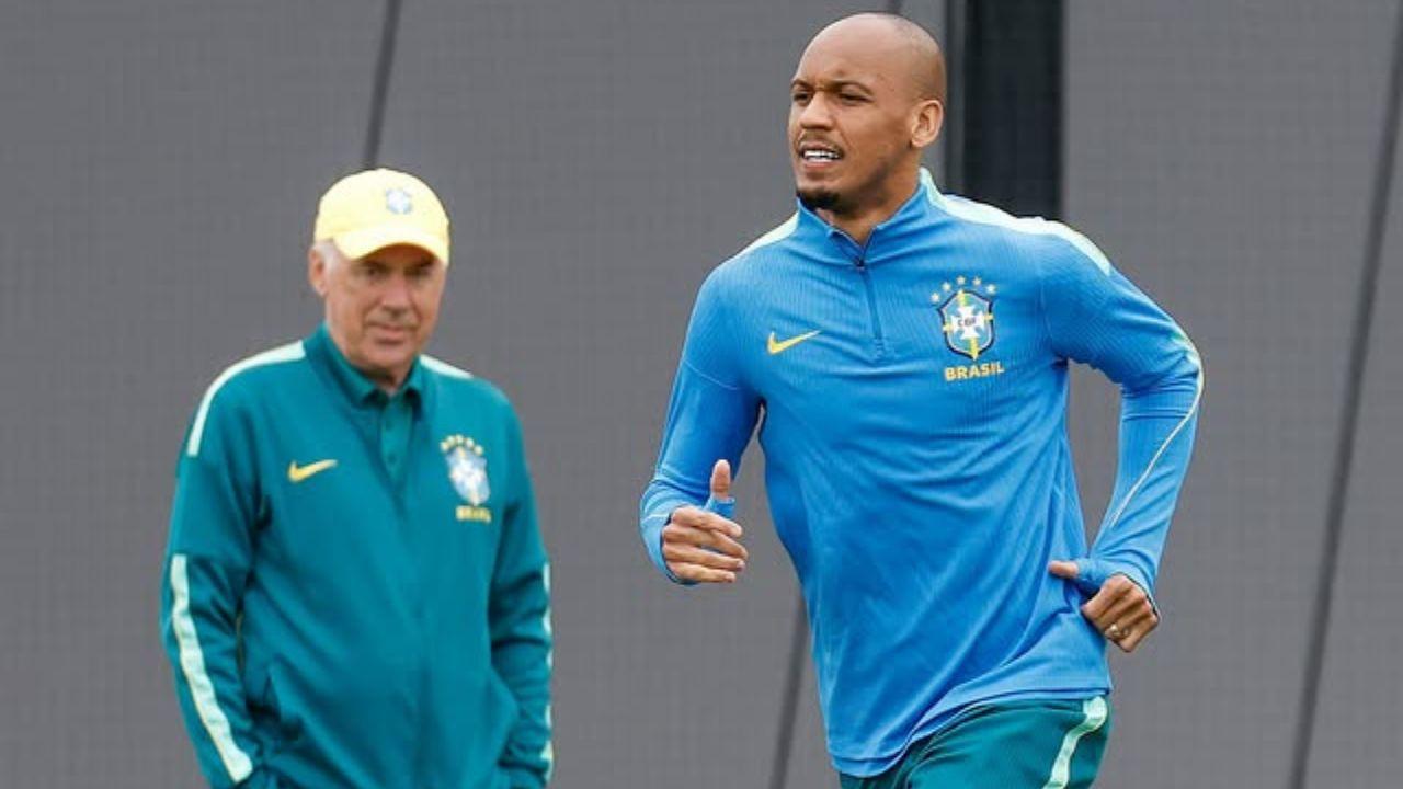 Fabinho no treinamento