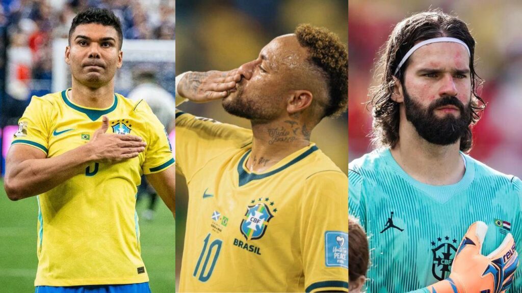 Casemiro, Neymar e Alisson Becker