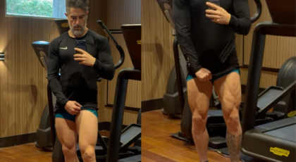 Marcos Mion chamou atenção pela definição das pernas após um treino