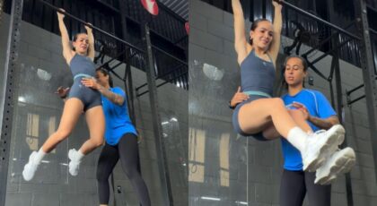 Mel Maia faz sua primeira aula de Crossfit