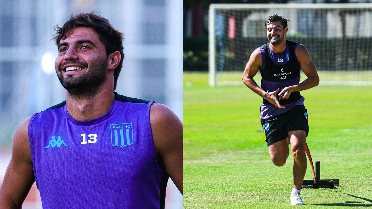 Duas fotos mostrando o jogador Sosa no campo de futebol.