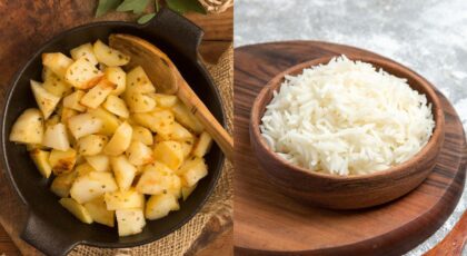 Batata e arroz
