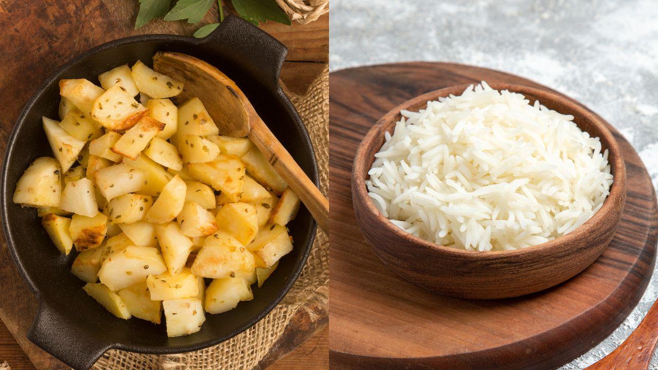 Batata e arroz
