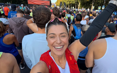 Bruna Ianhez durante a Maratona de Berlim