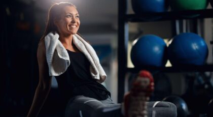 Mulher durante o treino